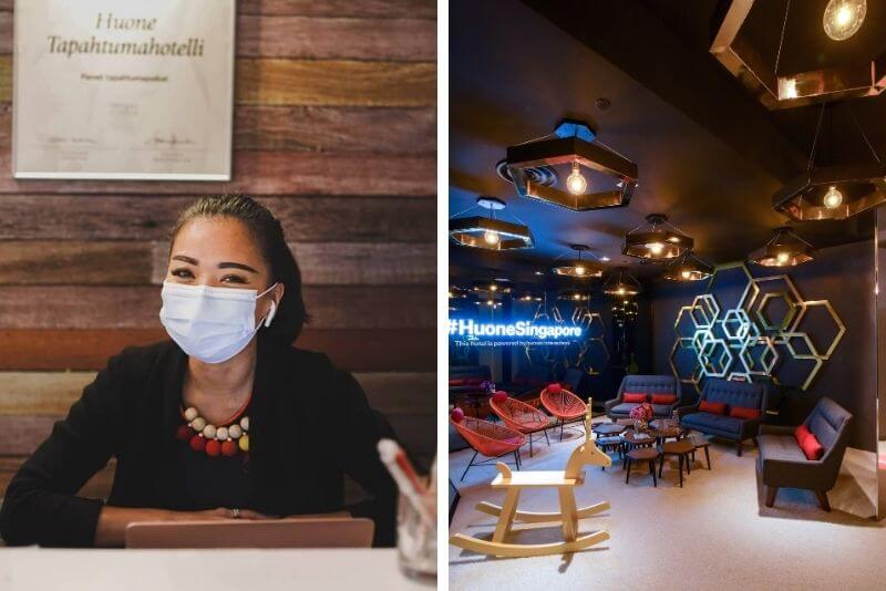 HUONEen vastaanotossa asiakkaita tervehditään